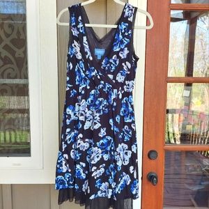 Simply Vera summer dress black blue purple floral